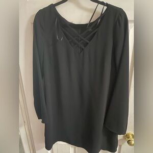 Le Chateau Elegant Black Long Sleeve Dress